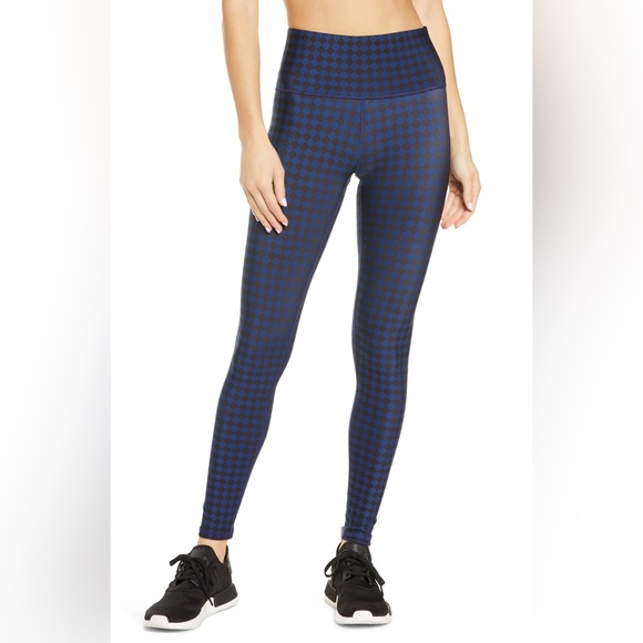 Terez navy and black check print duoknit super high band leggings - Picture 9 of 9